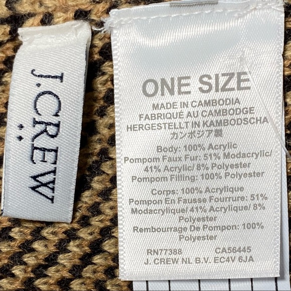 J. Crew Beanie Leopard Faux-Fur Pom-Pom Hat - Picture 5 of 6